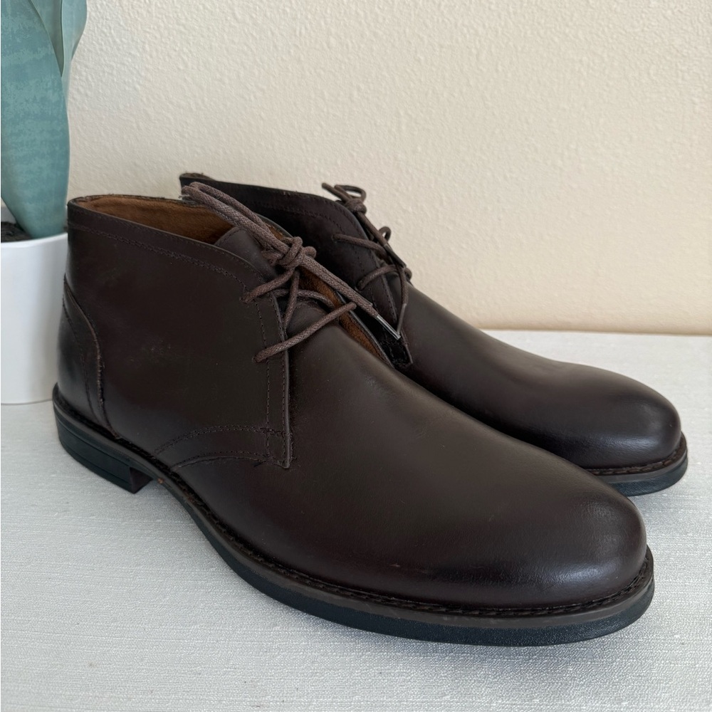New G.H. Bass&Co. Brown Oiled Leather Ankle Boots